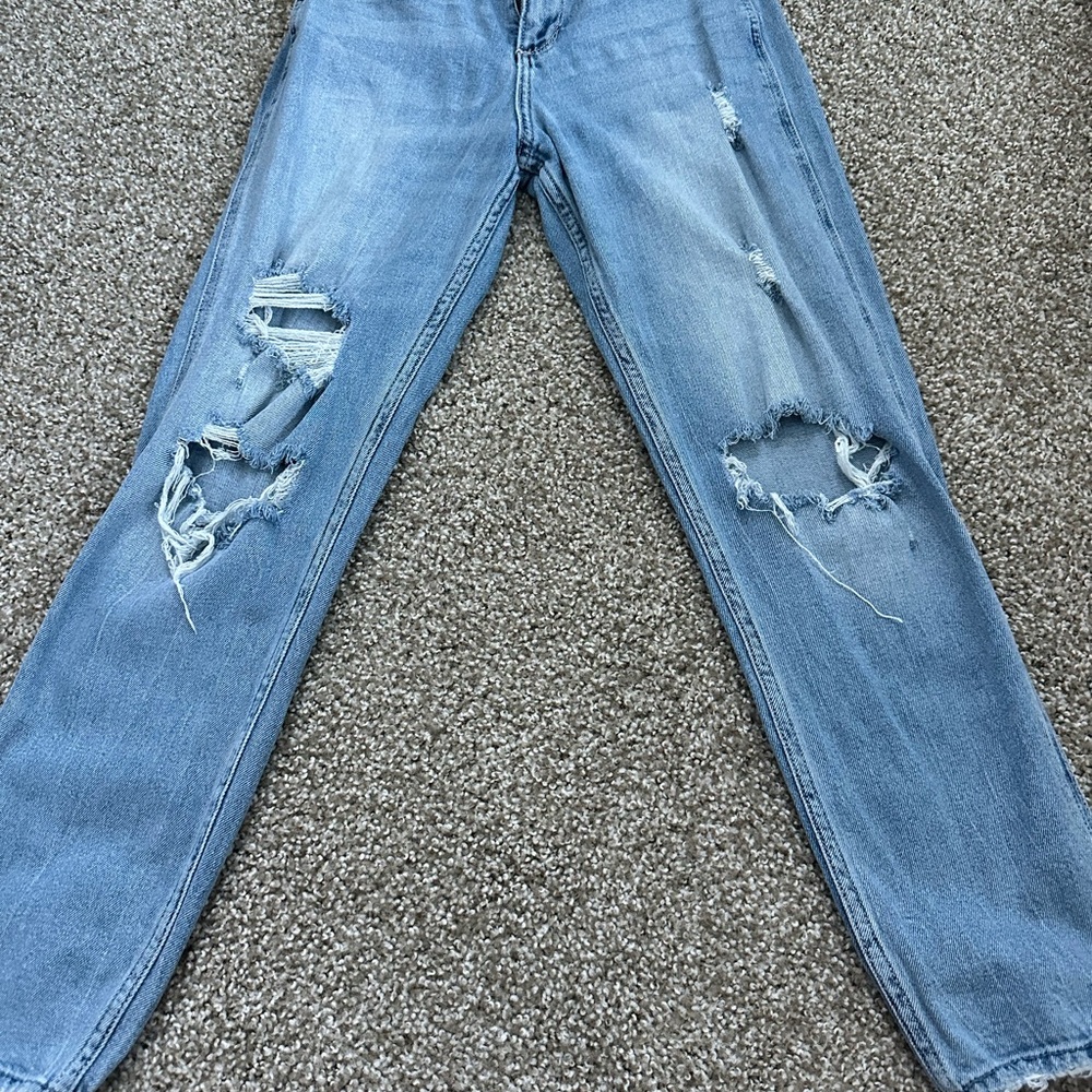 Distressed Blue Jeans